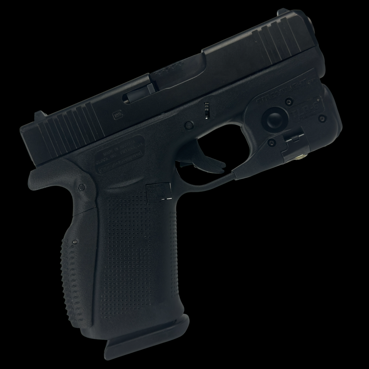 Glock 43X / 48 interchangeable fat backstrap installed on OEM frame