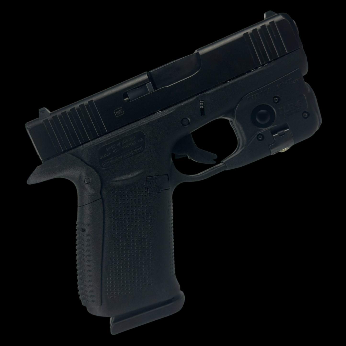 Glock 43X / 48 interchangeable large backstrap installed on OEM frame