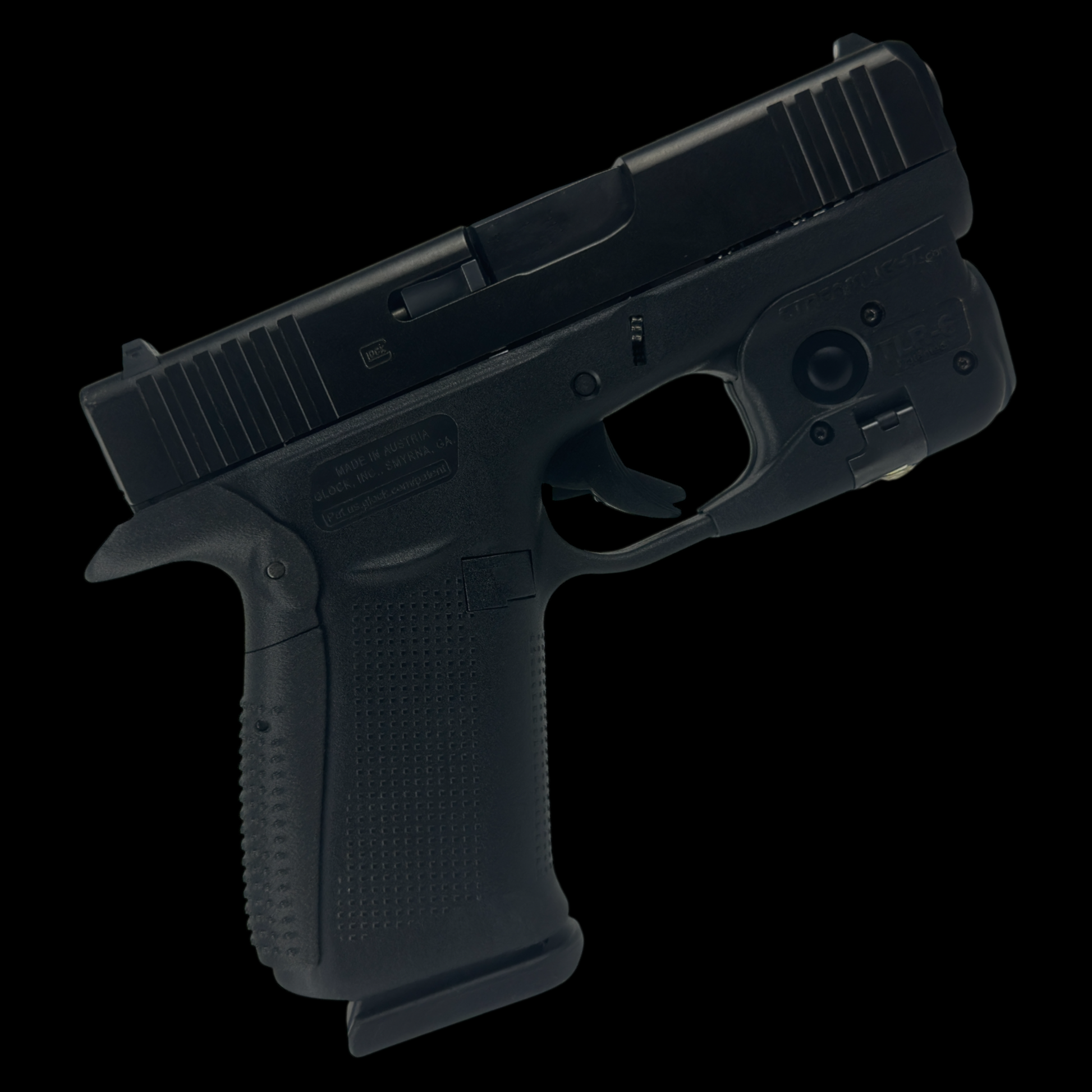 Glock 43X / 48 interchangeable large backstrap installed on OEM frame